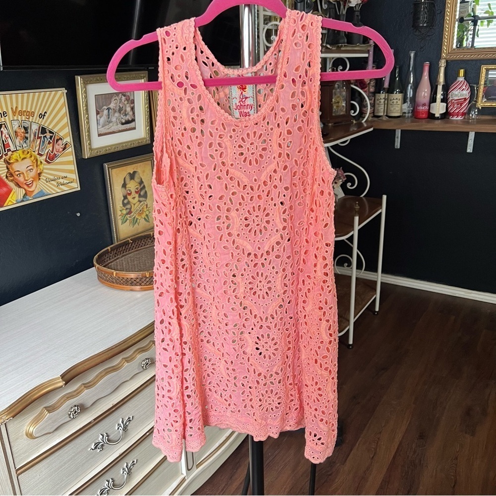 Johnny Was Eyelet Sleeveless Blouse Small